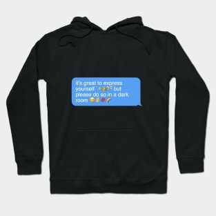 it’s great to express yourself, but please do so in a dark room Hoodie